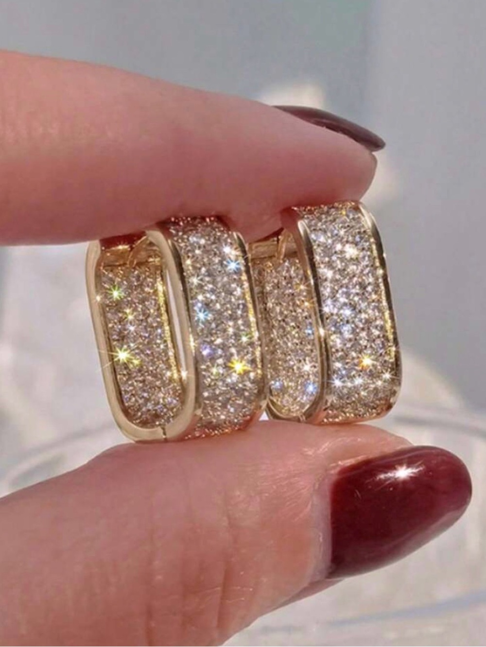 Gold Pavé Huggie Hoop Earrings - 18k Gold Vermeil